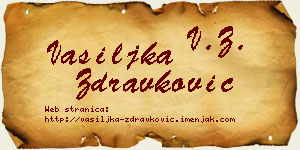 Vasiljka Zdravković vizit kartica